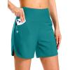 imageG Gradual Womens 35 High Waisted Swim Board Shorts with Pockets Liner Quick Dry Swimsuit Bottoms Bathing Suit for WomenAqua Blue