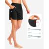 imageG Gradual Womens 35 High Waisted Swim Board Shorts with Pockets Liner Quick Dry Swimsuit Bottoms Bathing Suit for WomenBlack