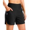 imageG Gradual Womens 35 High Waisted Swim Board Shorts with Pockets Liner Quick Dry Swimsuit Bottoms Bathing Suit for WomenBlack