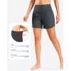 imageG Gradual Womens 35 High Waisted Swim Board Shorts with Pockets Liner Quick Dry Swimsuit Bottoms Bathing Suit for WomenDark Grey