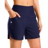 imageG Gradual Womens 35 High Waisted Swim Board Shorts with Pockets Liner Quick Dry Swimsuit Bottoms Bathing Suit for WomenNavy