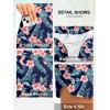 imageG Gradual Womens 35 High Waisted Swim Board Shorts with Pockets Liner Quick Dry Swimsuit Bottoms Bathing Suit for WomenNavy Flower