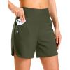 imageG Gradual Womens 35 High Waisted Swim Board Shorts with Pockets Liner Quick Dry Swimsuit Bottoms Bathing Suit for WomenOlive