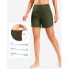 imageG Gradual Womens 35 High Waisted Swim Board Shorts with Pockets Liner Quick Dry Swimsuit Bottoms Bathing Suit for WomenOlive