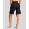 imageG Gradual Womens 9 Long Swim Board Shorts with Pockets High Waisted Knee Length Beach Swimming Shorts for Women with LinerBlack