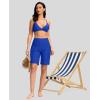 imageG Gradual Womens 9 Long Swim Board Shorts with Pockets High Waisted Knee Length Beach Swimming Shorts for Women with LinerBlue