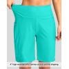 imageG Gradual Womens 9 Long Swim Board Shorts with Pockets High Waisted Knee Length Beach Swimming Shorts for Women with LinerCyan