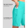 imageG Gradual Womens 9 Long Swim Board Shorts with Pockets High Waisted Knee Length Beach Swimming Shorts for Women with LinerCyan