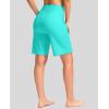 imageG Gradual Womens 9 Long Swim Board Shorts with Pockets High Waisted Knee Length Beach Swimming Shorts for Women with LinerCyan