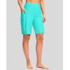 imageG Gradual Womens 9 Long Swim Board Shorts with Pockets High Waisted Knee Length Beach Swimming Shorts for Women with LinerCyan