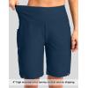 imageG Gradual Womens 9 Long Swim Board Shorts with Pockets High Waisted Knee Length Beach Swimming Shorts for Women with LinerDark Blue