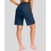 imageG Gradual Womens 9 Long Swim Board Shorts with Pockets High Waisted Knee Length Beach Swimming Shorts for Women with LinerDark Blue