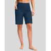 imageG Gradual Womens 9 Long Swim Board Shorts with Pockets High Waisted Knee Length Beach Swimming Shorts for Women with LinerDark Blue