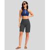imageG Gradual Womens 9 Long Swim Board Shorts with Pockets High Waisted Knee Length Beach Swimming Shorts for Women with LinerDark Grey