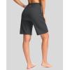 imageG Gradual Womens 9 Long Swim Board Shorts with Pockets High Waisted Knee Length Beach Swimming Shorts for Women with LinerDark Grey