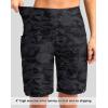 imageG Gradual Womens 9 Long Swim Board Shorts with Pockets High Waisted Knee Length Beach Swimming Shorts for Women with LinerGrey Camo