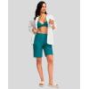 imageG Gradual Womens 9 Long Swim Board Shorts with Pockets High Waisted Knee Length Beach Swimming Shorts for Women with LinerLake Blue