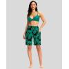 imageG Gradual Womens 9 Long Swim Board Shorts with Pockets High Waisted Knee Length Beach Swimming Shorts for Women with LinerLeaf