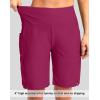 imageG Gradual Womens 9 Long Swim Board Shorts with Pockets High Waisted Knee Length Beach Swimming Shorts for Women with LinerPlum