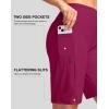 imageG Gradual Womens 9 Long Swim Board Shorts with Pockets High Waisted Knee Length Beach Swimming Shorts for Women with LinerPlum