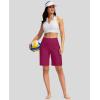 imageG Gradual Womens 9 Long Swim Board Shorts with Pockets High Waisted Knee Length Beach Swimming Shorts for Women with LinerPlum