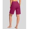 imageG Gradual Womens 9 Long Swim Board Shorts with Pockets High Waisted Knee Length Beach Swimming Shorts for Women with LinerPlum