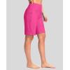imageG Gradual Womens 9 Long Swim Board Shorts with Pockets High Waisted Knee Length Beach Swimming Shorts for Women with LinerRosy
