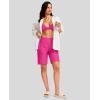 imageG Gradual Womens 9 Long Swim Board Shorts with Pockets High Waisted Knee Length Beach Swimming Shorts for Women with LinerRosy