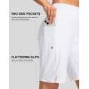 imageG Gradual Womens 9 Long Swim Board Shorts with Pockets High Waisted Knee Length Beach Swimming Shorts for Women with LinerWhite