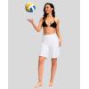 imageG Gradual Womens 9 Long Swim Board Shorts with Pockets High Waisted Knee Length Beach Swimming Shorts for Women with LinerWhite