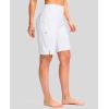 imageG Gradual Womens 9 Long Swim Board Shorts with Pockets High Waisted Knee Length Beach Swimming Shorts for Women with LinerWhite