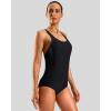 imageG Gradual Womens Athletic One Piece Swimsuit with Adjustable Straps Competitive Racerback Modest Bathing Suit for WomenA Black