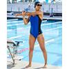 imageG Gradual Womens Athletic One Piece Swimsuit with Adjustable Straps Competitive Racerback Modest Bathing Suit for WomenRoyal BlueBlack