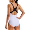 imageG Gradual Womens Athletic One Piece Swimsuit with Adjustable Straps Competitive Racerback Modest Bathing Suit for WomenWhiteBlack