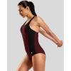 imageG Gradual Womens Athletic One Piece Swimsuit with Adjustable Straps Competitive Racerback Modest Bathing Suit for WomenWineBlack