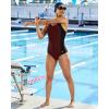 imageG Gradual Womens Athletic One Piece Swimsuit with Adjustable Straps Competitive Racerback Modest Bathing Suit for WomenWineBlack