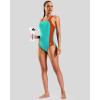imageG Gradual Womens Athletic One Piece Swimsuit with Adjustable Straps Competitive Racerback Modest Bathing Suit for WomenX AquaOrange