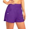 imageG Gradual Womens 35 High Waisted Swim Board Shorts with Pockets Liner Quick Dry Swimsuit Bottoms Bathing Suit for WomenPurple