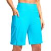 imageG Gradual Womens 9 Long Swim Board Shorts with Pockets High Waisted Knee Length Beach Swimming Shorts for Women with LinerSky Blue