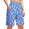 imageG Gradual Womens 9 Long Swim Board Shorts with Pockets High Waisted Knee Length Beach Swimming Shorts for Women with LinerSun Flower