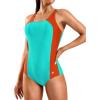 imageG Gradual Womens Athletic One Piece Swimsuit with Adjustable Straps Competitive Racerback Modest Bathing Suit for WomenX AquaOrange