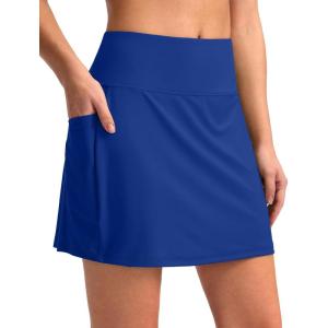 imageG Gradual Womens 16 Swim Skirt with Pockets High Waisted Tummy Control Modest Swimsuit Bathing Suit Bottoms for WomenBlue