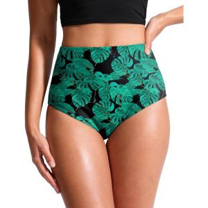 imageG Gradual Womens High Waisted Bikini Bottoms Tummy Control Swim Bottom Full Coverage Bathing Suit Swimsuit Bottoms for WomenLeaf