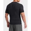 image:imageCompression Shirt Men Short Sleeve Dry Fit TShirt Athletic Workout Base Layer Moisture Wicking Undershirts for MenBlack