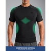 image:imageCompression Shirt Men Short Sleeve Dry Fit TShirt Athletic Workout Base Layer Moisture Wicking Undershirts for MenBlack