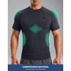 image:imageCompression Shirt Men Short Sleeve Dry Fit TShirt Athletic Workout Base Layer Moisture Wicking Undershirts for MenDark Grey