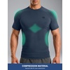 image:imageCompression Shirt Men Short Sleeve Dry Fit TShirt Athletic Workout Base Layer Moisture Wicking Undershirts for MenDusty Blue
