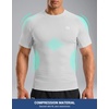 image:imageCompression Shirt Men Short Sleeve Dry Fit TShirt Athletic Workout Base Layer Moisture Wicking Undershirts for MenGull Gray