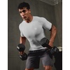 image:imageCompression Shirt Men Short Sleeve Dry Fit TShirt Athletic Workout Base Layer Moisture Wicking Undershirts for MenGull Gray