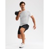 image:imageCompression Shirt Men Short Sleeve Dry Fit TShirt Athletic Workout Base Layer Moisture Wicking Undershirts for MenGull Gray